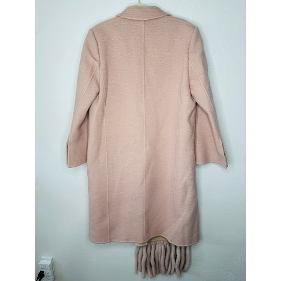 Fendi Muted Pink Button Camel Wool Pleated Sides Dangling Tassel Fringe 42 - Picture 3 of 16